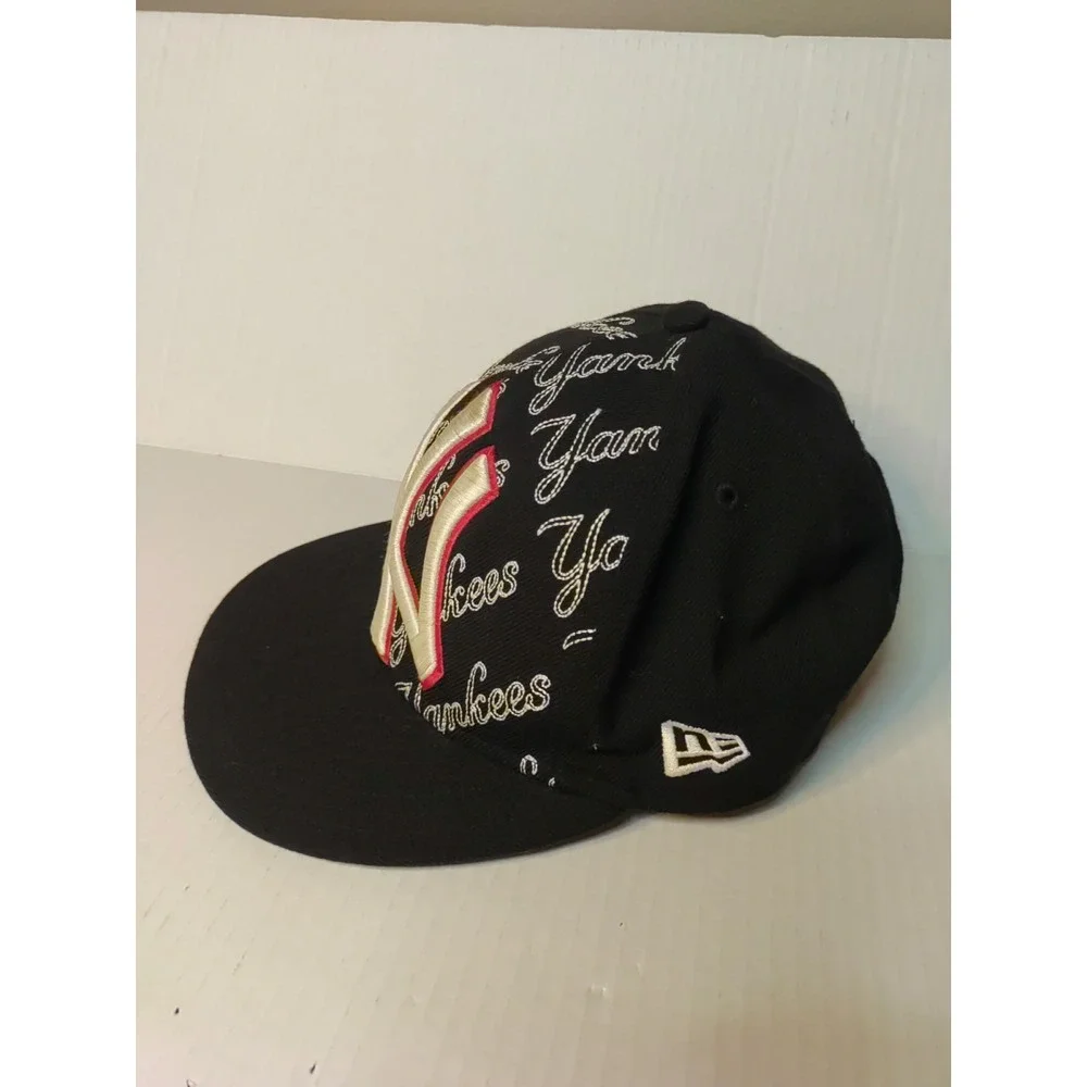 NEW YORK YANKEES RED/BLACK 59FIFTY NEW ERA EMBROIDERED BASEBALL CAP HAT‎  7 1/8